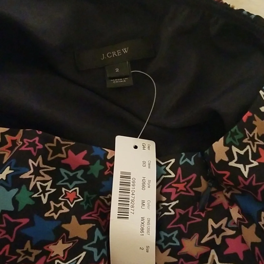 J. Crew Kaleidoscope Star Print One Shoulder Dress NWT